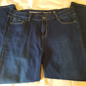 Avenue Butter Denim Straight Leg Jean Dark Wash 18